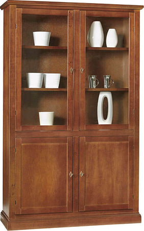 DANIELLE---mobile-con-vetrina-in-legno-massello-120x41x187-Tinta-noce-Milani-Home