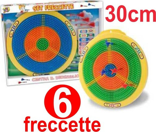 Dardo-Dardi-Bersaglio-Gioco-Tirassegno-Con-6-Freccette-A-Incastro-Diametro-30-Cm