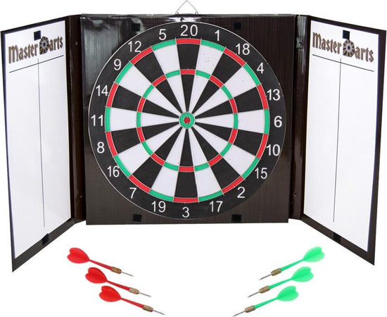 Dart-Game-Gioco-Tirassegno-Bersaglio-6-Freccette-Metallo-Da-Muro-con-Segna-Punti