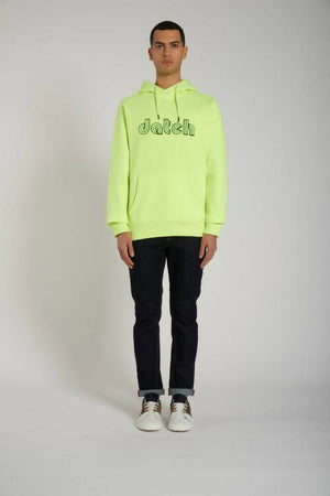Datch Felpa Uomo Con Cappuccio Verde Fluo Maxi Logo Datch Felpa Casual Fashion Inverno 2023/24 Moda/Uomo/Abbigliamento/Felpe/Felpe con cappuccio Sportast - Cimego, Commerciovirtuoso.it