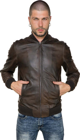 David---Bomber-Uomo-Testa-di-Moro-in-vera-pelle