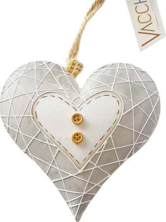 Decorazione Da Appendere a Cuore Shabby Cuore in Latta Decorata Con Bottoni 13cm X13cm Casa e cucina/Decorazioni per interni/Accessori decorativi/Ghirlande Ideart - Valdilana, Commerciovirtuoso.it