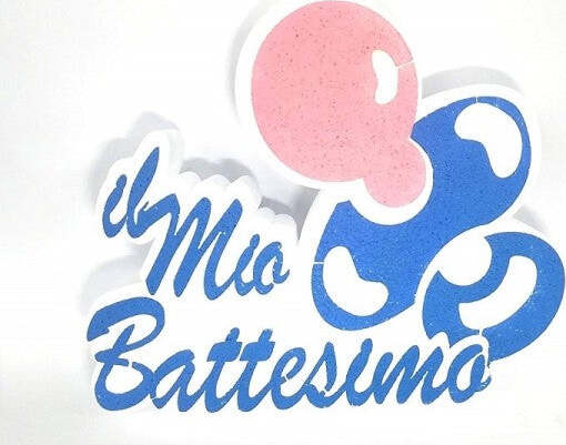 Decorazione-Il-Mio-Battesimo-In-Polistirolo-Ciuccio-Nascita-Battesimo-Sacramento-Blu