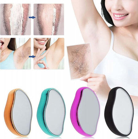 Depilazione-Con-Micro-Cristalli-Esfoliante-Epilatore-Indolore-Gambe-Viso-Rasoio