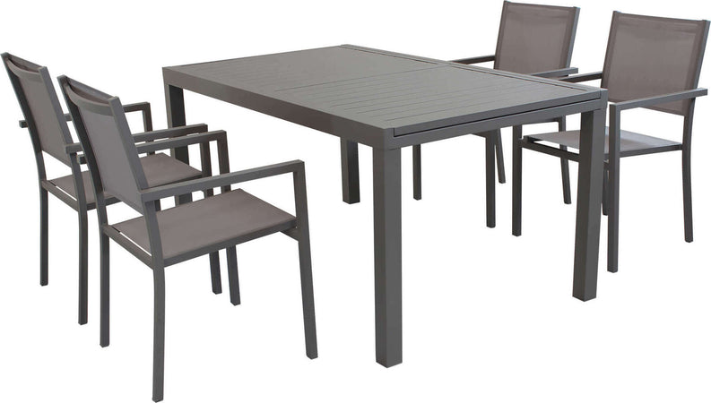 DEXTER---set-tavolo-da-giardino-allungabile-160/240x90-compreso-di-10-poltrone-in-alluminio-Taupe-Milani-Home
