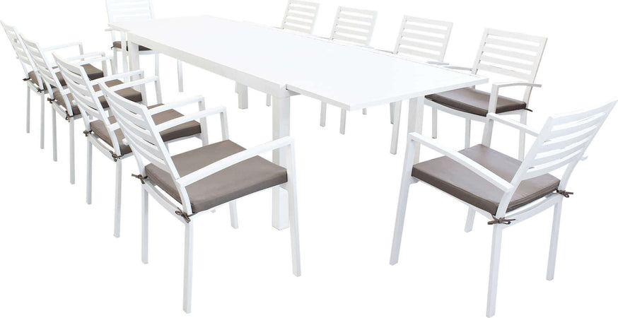 DEXTER---set-tavolo-da-giardino-allungabile-200/300x100-compreso-di-10-poltrone-in-alluminio-Bianco-Milani-Home