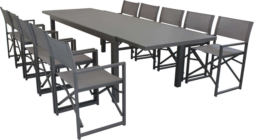 DEXTER---set-tavolo-da-giardino-allungabile-200/300x100-compreso-di-10-poltrone-in-alluminio-Taupe-Milani-Home