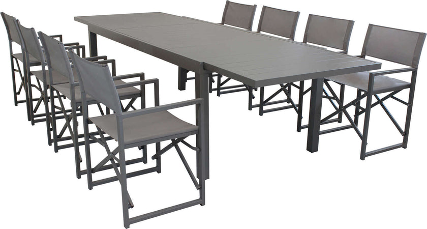 DEXTER---set-tavolo-da-giardino-allungabile-200/300x100-compreso-di-8-poltrone-in-alluminio-Taupe-Milani-Home