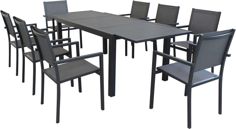 DEXTER---set-tavolo-da-giardino-allungabile-in-alluminio-160/240x90-compreso-di-8-poltrone-in-alluminio-e-textilene-Antracite-Milani-Home