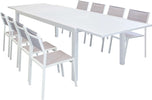 DEXTER---set-tavolo-giardino-rettangolare-allungabile-200/300x100-con-8-sedie-in-alluminio-bianco-e-textilene-da-esterno-Bianco-Milani-Home