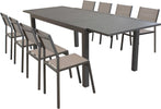 DEXTER---set-tavolo-giardino-rettangolare-allungabile-200/300x100-con-8-sedie-in-alluminio-e-textilene-taupe-da-esterno-Taupe-Milani-Home