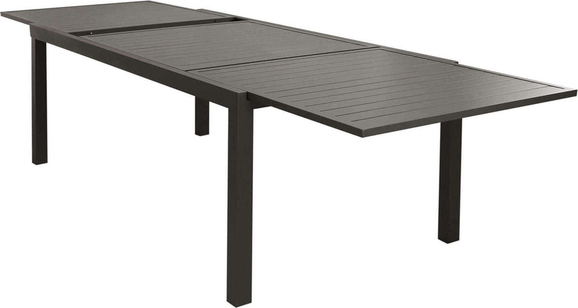 DEXTER---set-tavolo-giardino-rettangolare-allungabile-200/300x100-con-8-sedie-in-alluminio-e-textilene-taupe-da-esterno-Taupe-Milani-Home