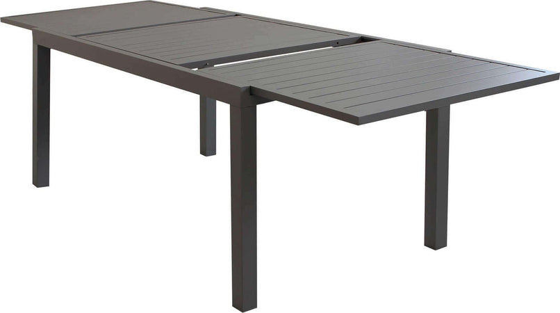 DEXTER---set-tavolo-in-alluminio-cm-160/240x90x75-h-con-4-sedute-Taupe-Milani-Home