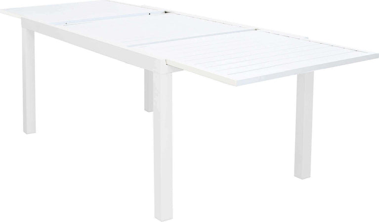 DEXTER---tavolo-da-giardino-allungabile-in-alluminio-160/240x90-Bianco-Milani-Home