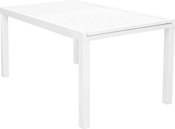 DEXTER---tavolo-da-giardino-allungabile-in-alluminio-160/240x90-Bianco-Milani-Home