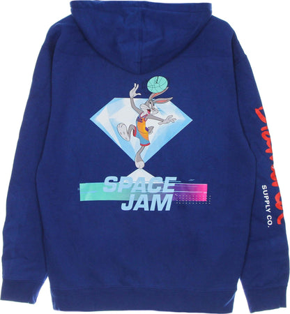 DIAMOND-SUPPLY-Felpa-Cappuccio-Uomo-Hook-Shot-Hoodie-X-Space-Jam-2-Royal-Blue-da-uomo