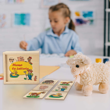 Dida - Memory Legno Fattoria degli Animali - Memory Gioco per Bambini a partire dai 2 anni un Gioco Educativo che permette di Sviluppare la Memoria la Concentrazione e l’Associazione Gioco da Tavolo 20 Grandi Tessere Decorate In Scatola di Legno