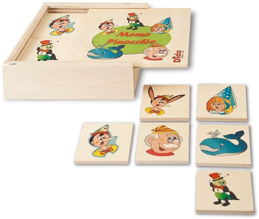 Dida - Memory Legno Pinocchio - Gioco per Bambini 2 + in Legno