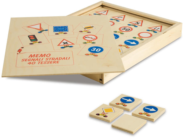 Dida - Memory Legno Segnali Stradali - Gioco Per Bambini 3 +
