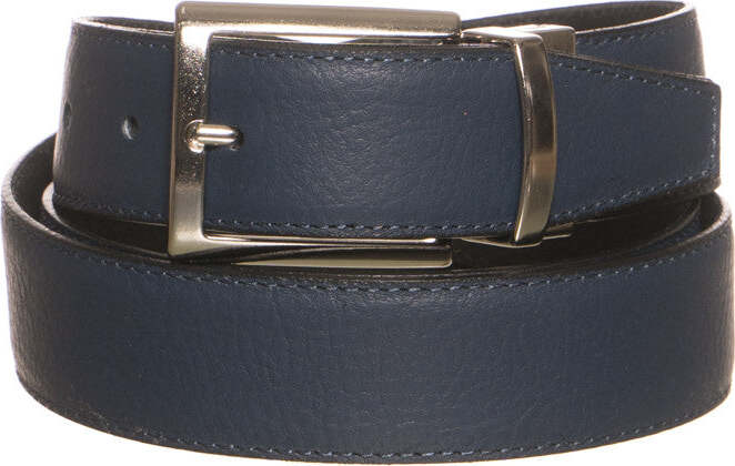 Diego---Cintura-Reversibile-Liscia-Blu-e-Nero-In-Vera-Pelle-di-Cervo-Double-fast