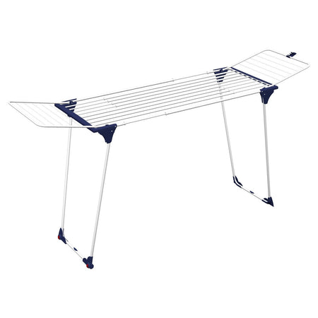Stendibiancheria Gimi "Dinamik 30" da pavimento stendino in acciaio Inox con ali argento e blu 20 mt