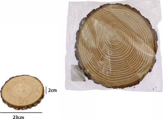 Disco-Di-Legno-Base-Tronco-Decorativa-Per-Ornamento-Casa-23-X-2-Cm-Rotondo-72114