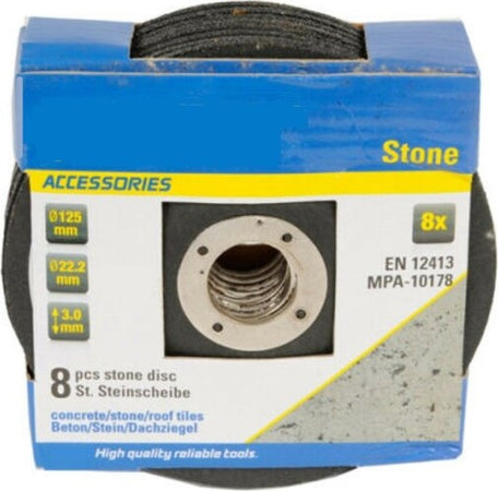 Disco-Flex-Per-Pietra-Set-Da-8-Pezzi-Dischi-Smerigliatrice-Diam.-125-Mm