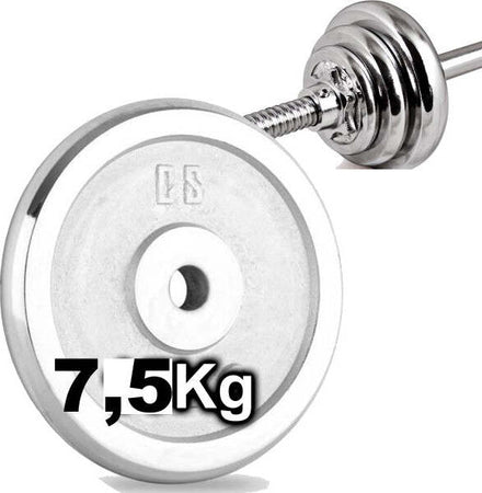 Disco-Olimpico-In-Acciaio-Piastra-Pesi-Per-Bilanciere-Manubri-Da-7,5kg-Foro-30mm