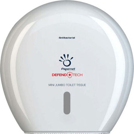 Dispenser antibatterico Defend Tech - per carta igienica Mini Jumbo - Papernet Commercio Industria e Scienza/Forniture sanitarie e igieniche/Accessori e sanitari bagno/Supporti per asciugamani di carta commerciali Eurocartuccia - Pavullo, Commerciovirtuoso.it