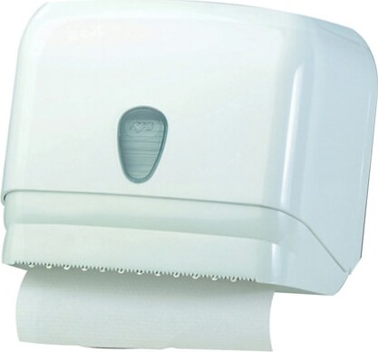 Dispenser per asciugamani in rotolo-fogli - 30x19 5x25 1 cm - bianco - Mar Plast Commercio Industria e Scienza/Forniture sanitarie e igieniche/Prodotti di carta/Asciugamani di carta Eurocartuccia - Pavullo, Commerciovirtuoso.it