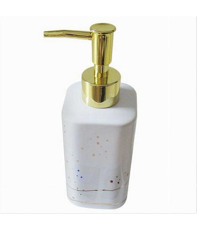 Dispenser Per Sapone Liquido Accessorio Bagno Arredo Bianco Oro Macchiato 59882