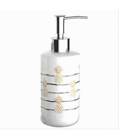 Dispenser Porta Sapone Liquido Bianco Ananas Accessorio Per Arredo Bagno 69752