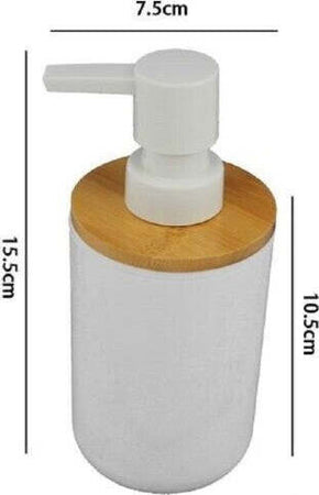 Dispenser-Porta-Sapone-Liquido-Bianco-Legno-Per-Ricambio-Accessori-Bagno-69477