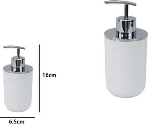 Dispenser-Porta-Sapone-Liquido-Bianco-Silver-Per-Ricambio-Accessori-Bagno-79862