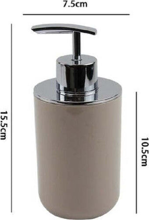 Dispenser-Porta-Sapone-Liquido-Tortora-Silver-Per-Ricambio-Accessori-Bagno-69465