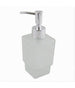 Dispenser Ricambio Porta Sapone Liquido Vetro Satinato Cubico Bagno Accessori 87265