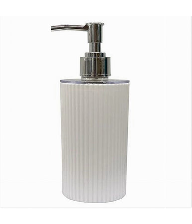 Dispenser Sapone Liquido Lavandino Bianco Rigato Accessorio Arredo Bagno 79161