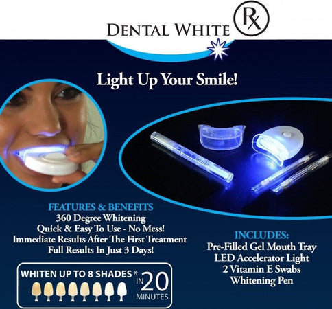 DISPOSITIVO PROFESSIONALE SBIANCANTE A LED DENTI DENTAL WHITE RX SORRISO SUPER Salute e cura della persona/Igiene dentale/Sbiancanti denti/Kit per sbiancamento denti Trade Shop italia - Napoli, Commerciovirtuoso.it