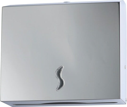 Distributore asciugamani piegati - 28x10 2x26 5 cm - acciaio inox - capacitA' 200 fogli - grigio - Medial International Commercio Industria e Scienza/Forniture sanitarie e igieniche/Prodotti di carta/Asciugamani di carta Eurocartuccia - Pavullo, Commerciovirtuoso.it