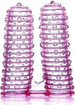 Ditale Doppio Elastico Proteggi dita con Rilievi Super Stretch In TPE Viola Con Stimolatori Salute e cura della persona/Erotismo e contraccezione/Sex toys/Proteggi dita Kondorama - Martinsicuro, Commerciovirtuoso.it