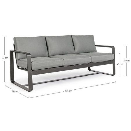 Divano "Merrigan" in alluminio verniciato a polvere da giardino e veranda