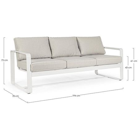 Divano "Merrigan" in alluminio verniciato a polvere da giardino e veranda