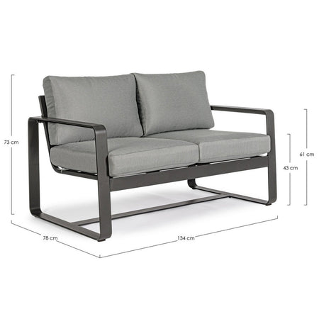 Divano "Merrigan" in alluminio verniciato a polvere da giardino e veranda