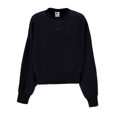 Nike Felpa Girocollo Donna Sportswear Plush Mod Crop Crewneck Black/dk Smoke Grey da donna