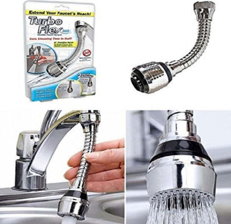 Doccetta-Lunga-Snodabile-Turbo-Flex-360°-Tubo-Flessibile-Con-Filtro-Per-Miscelatore