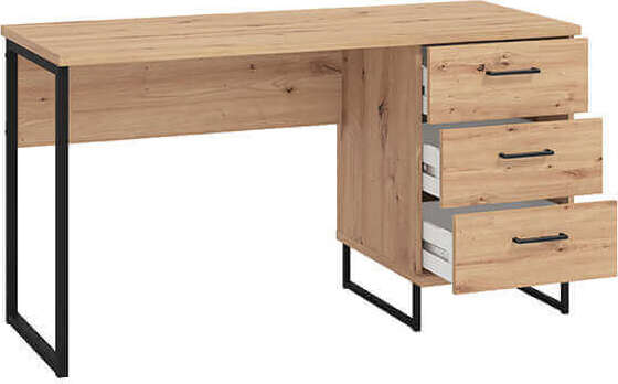 DODO---scrivania-moderna-con-3-cassetti-colore-rovere-cm-137,5-x-56-x-75-h-Rovere-Chiaro-Milani-Home