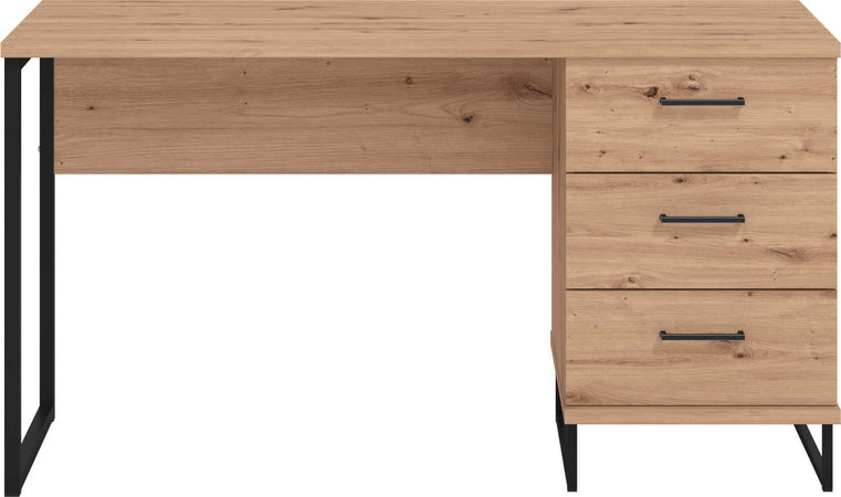 DODO---scrivania-moderna-con-3-cassetti-colore-rovere-cm-137,5-x-56-x-75-h-Rovere-Chiaro-Milani-Home