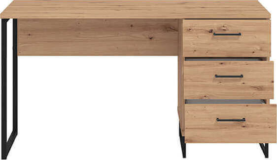 DODO---scrivania-moderna-con-3-cassetti-colore-rovere-cm-137,5-x-56-x-75-h-Rovere-Chiaro-Milani-Home