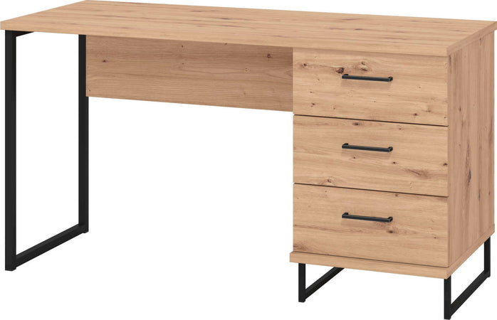 DODO---scrivania-moderna-con-3-cassetti-colore-rovere-cm-137,5-x-56-x-75-h-Rovere-Chiaro-Milani-Home