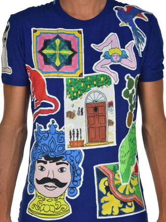 DOLCE&GABBANA-Dolce&Gabbana-T-shirt-Blu-Uomo-Cotone-Mod.-G8FV4TG7FYLS9000-da-uomo